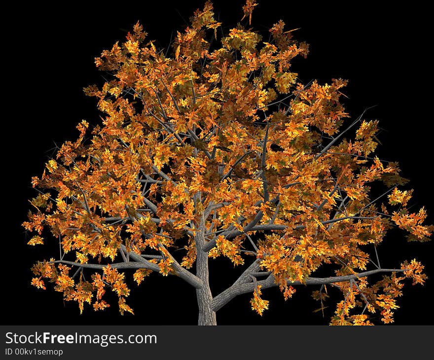 Tree in autumn. 3d image