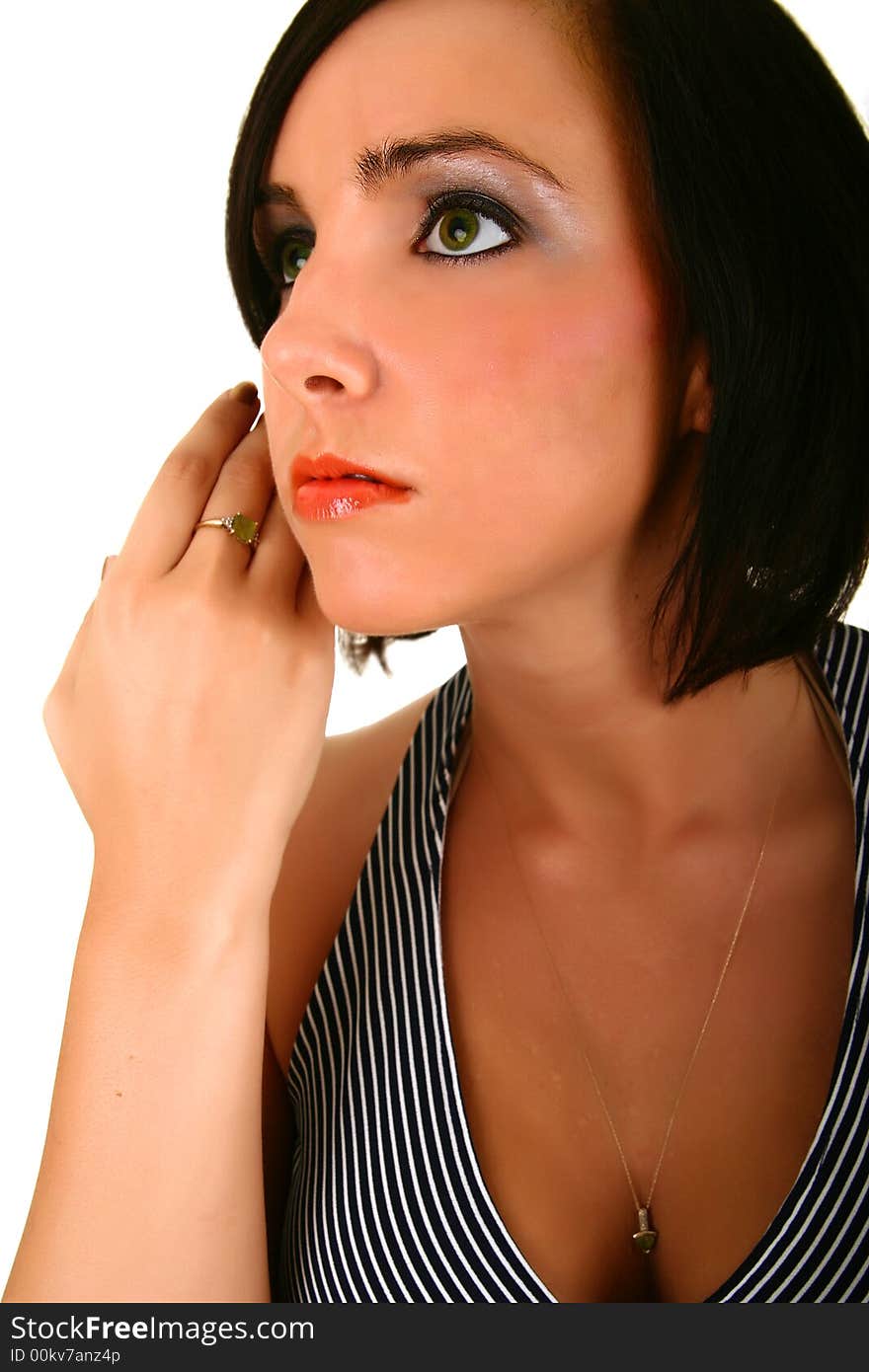 Woman Touching Her Smooth Face