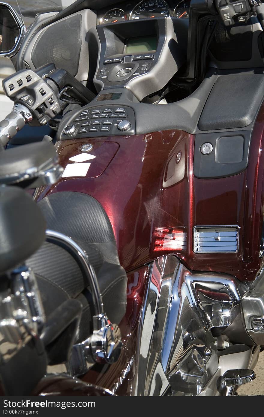 Close up view of motorcycle