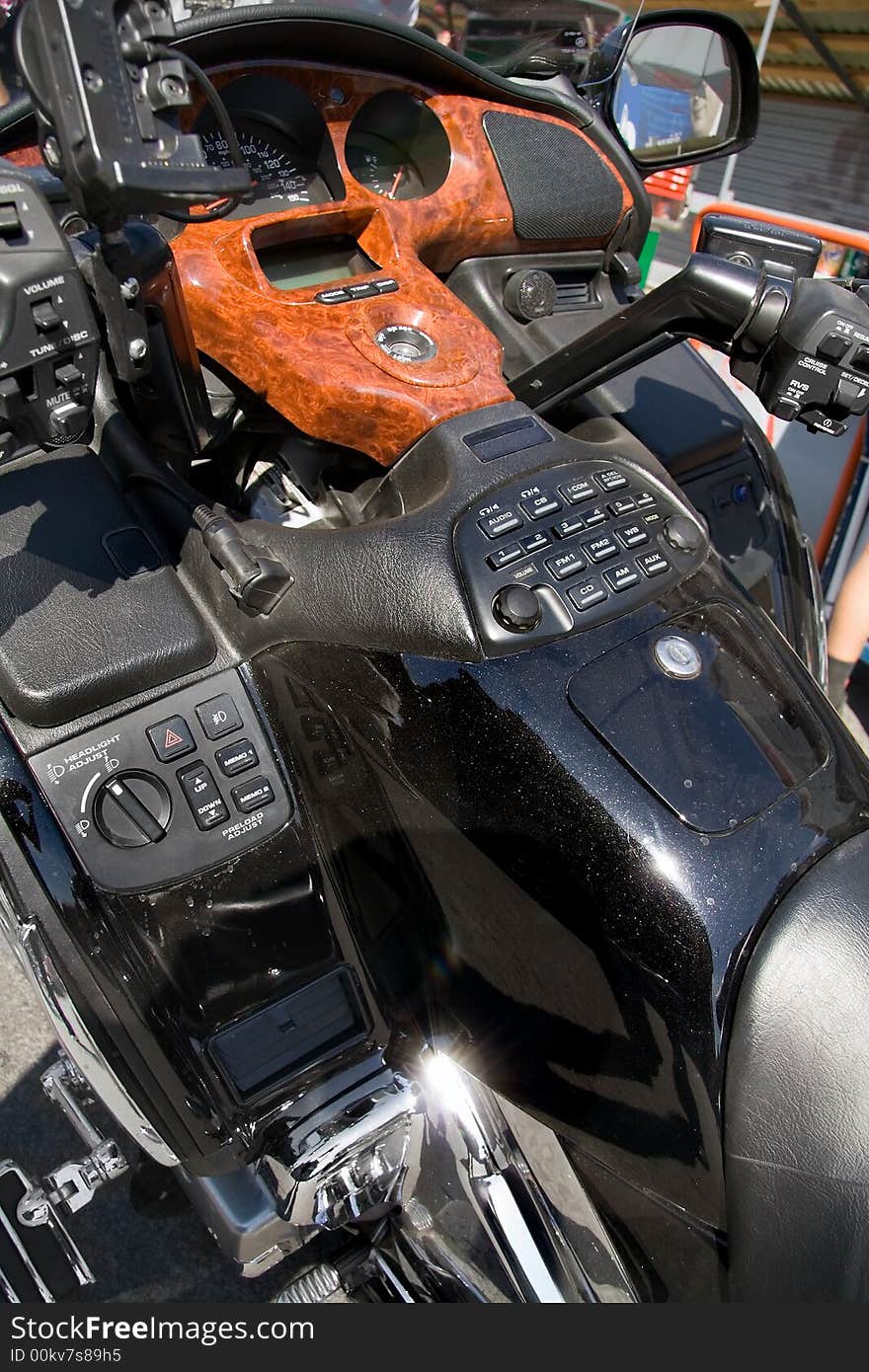 Close up view of motorcycle