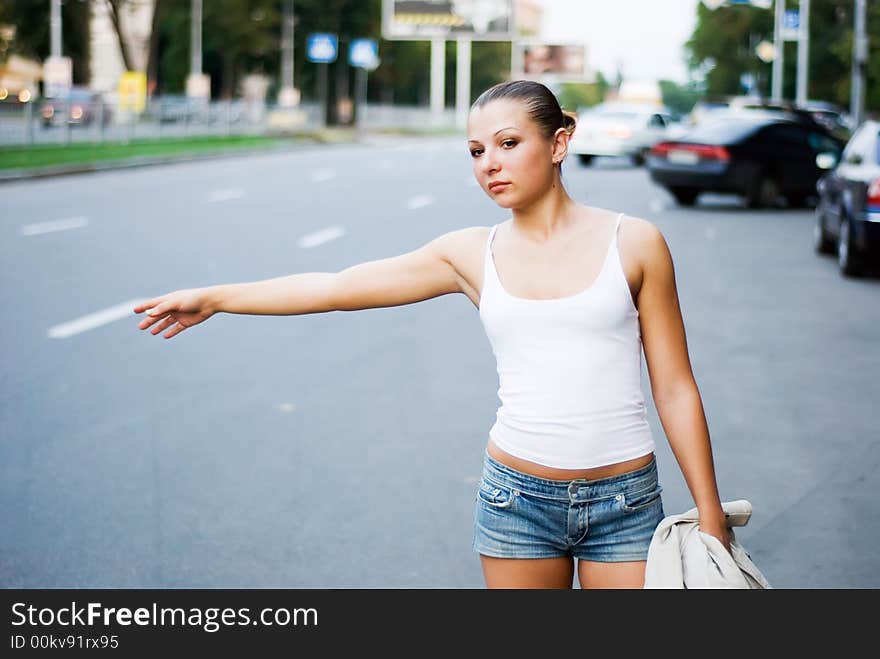 Woman on road