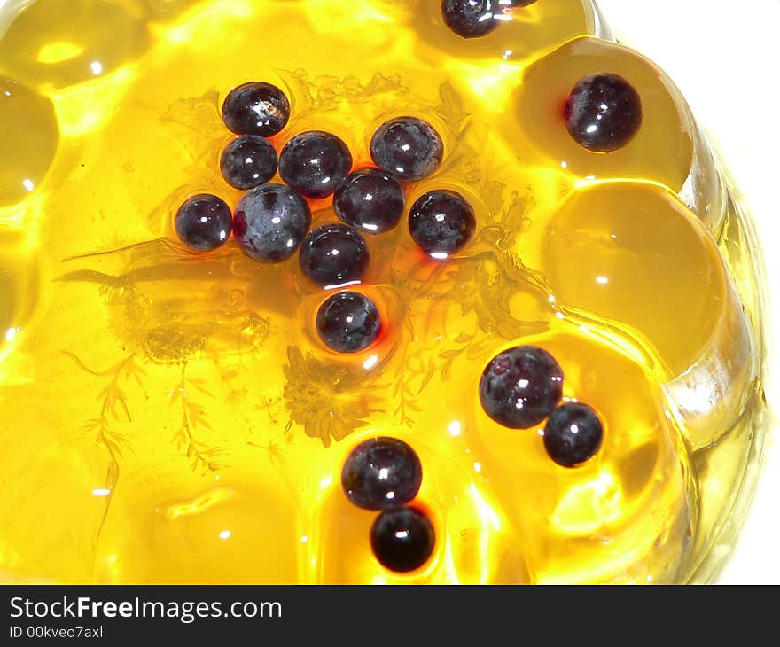 Lemon`s jelly with great bilberry