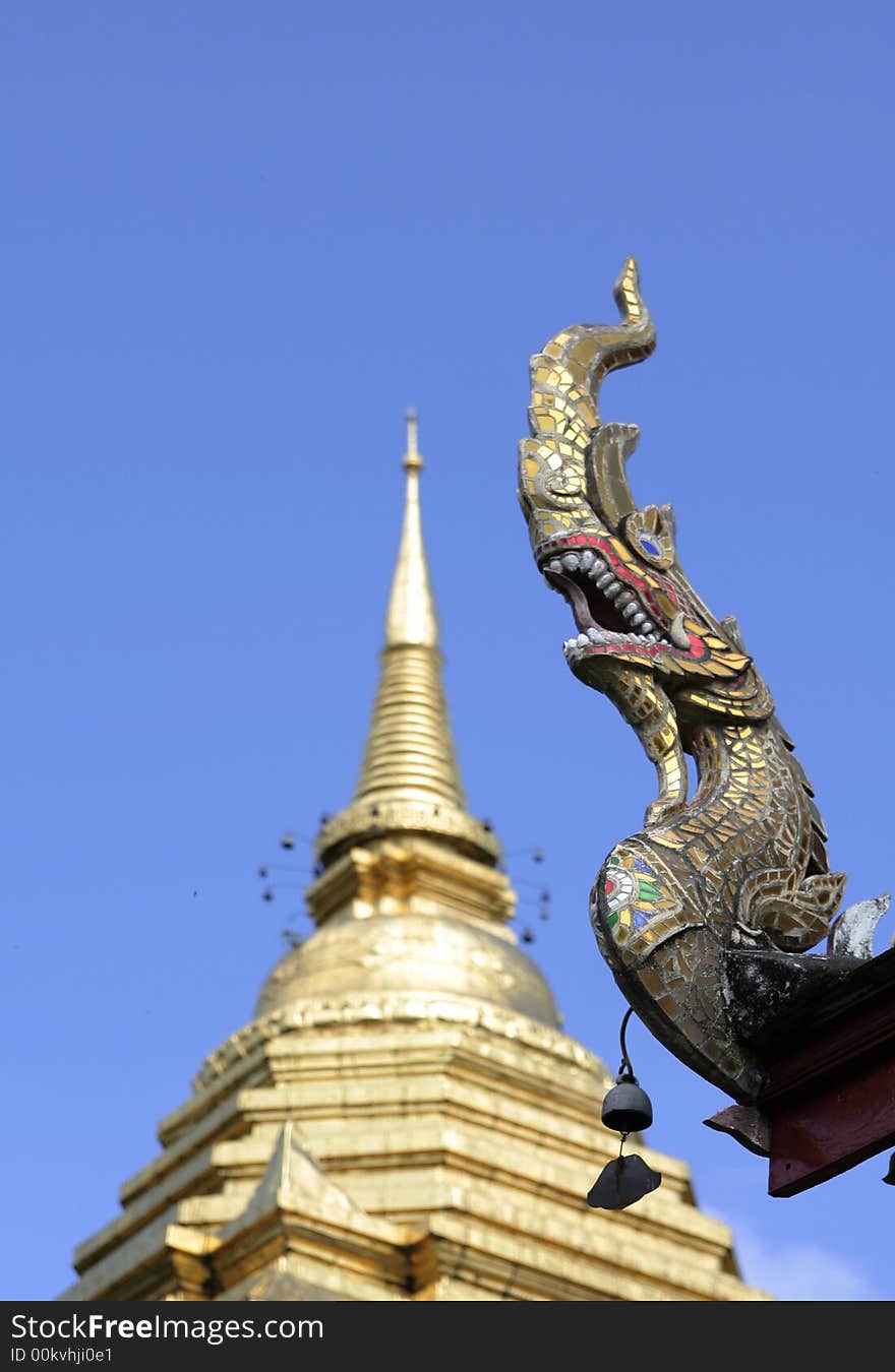 Temple dragon chang mai thailand