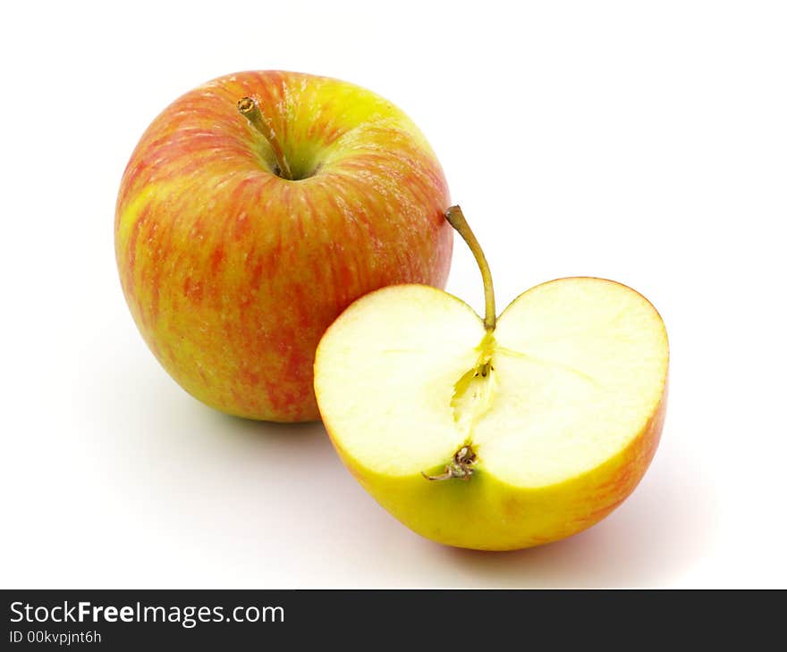 Two red apples isolated on white background