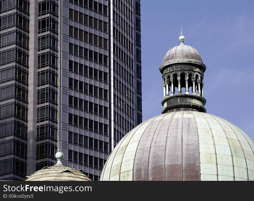 Classic Dome Roof And Modern Building, Architecture. Classic Dome Roof And Modern Building, Architecture