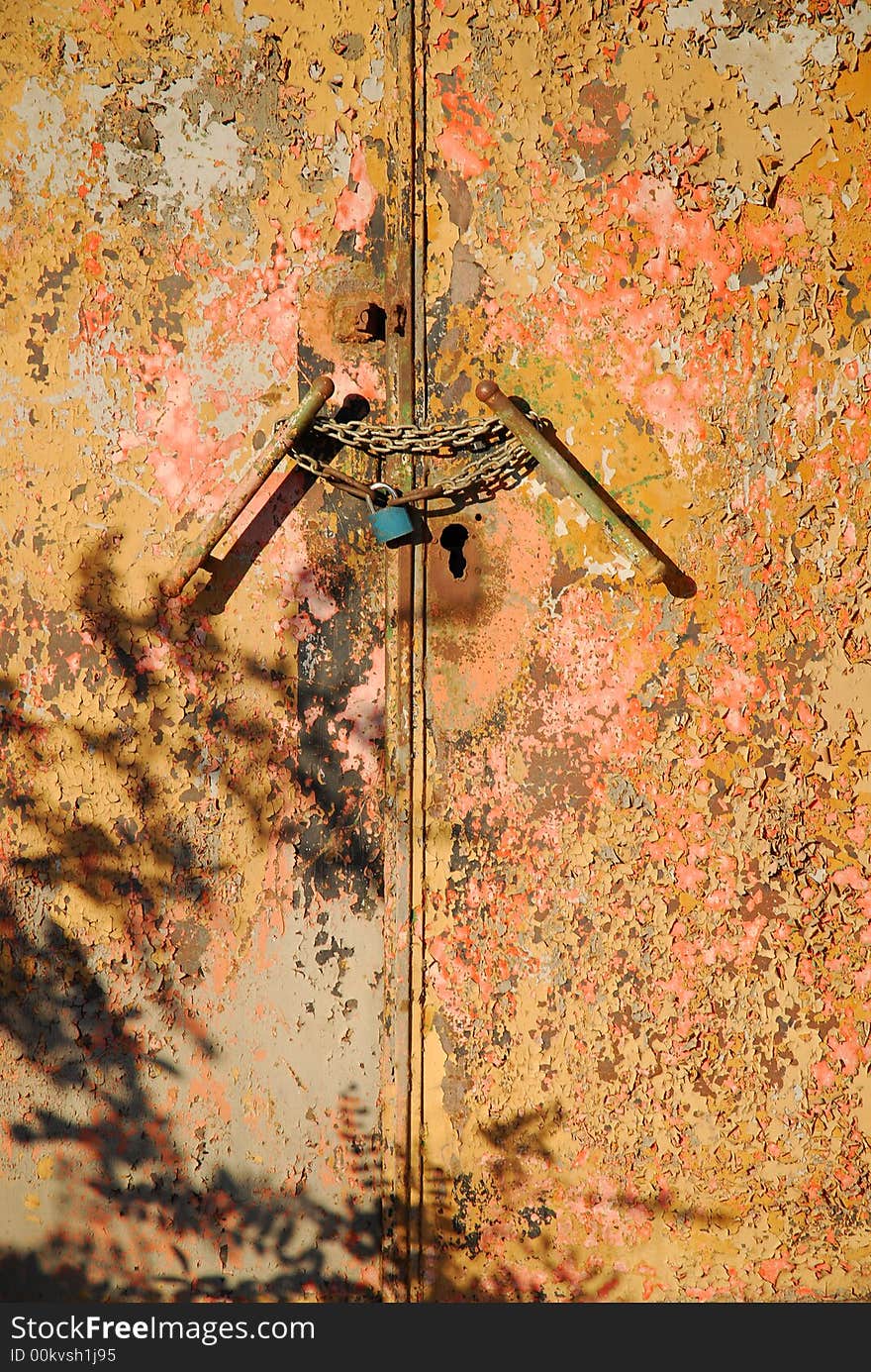 Close ild door. grunge background. Close ild door. grunge background