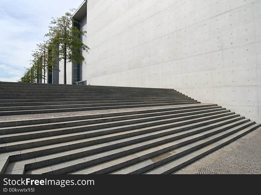 Steps leading up to Bundestag buildings in Berlin