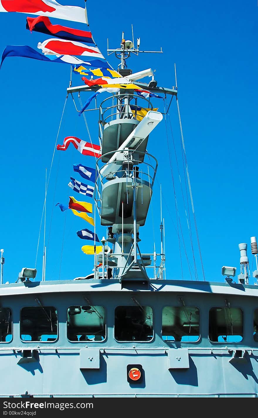 Ship with international signaling flags