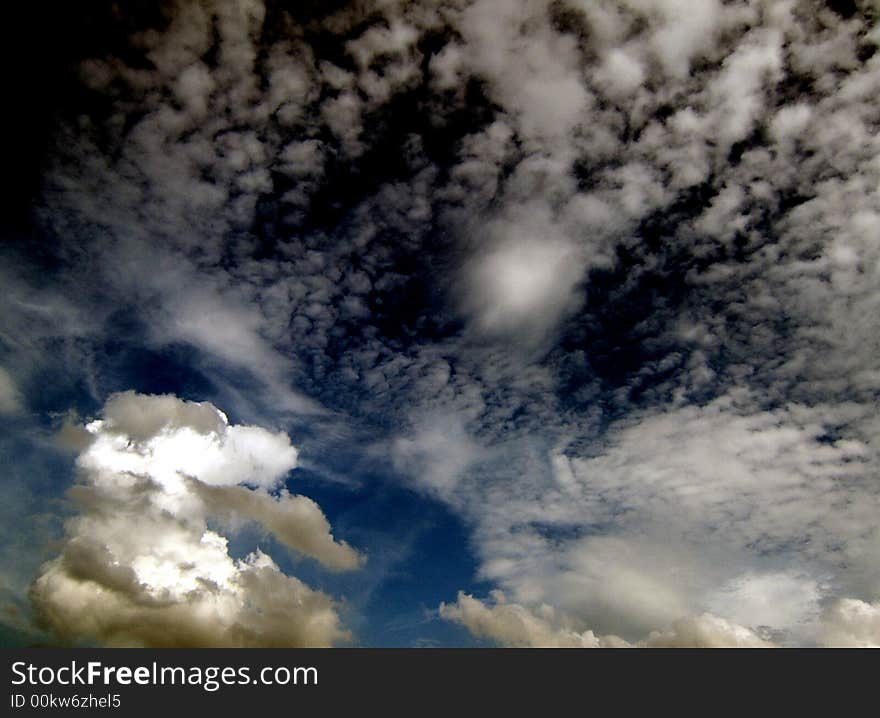 Blue sky with white clouds