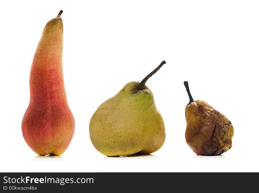 Isolated pears over white background. Isolated pears over white background