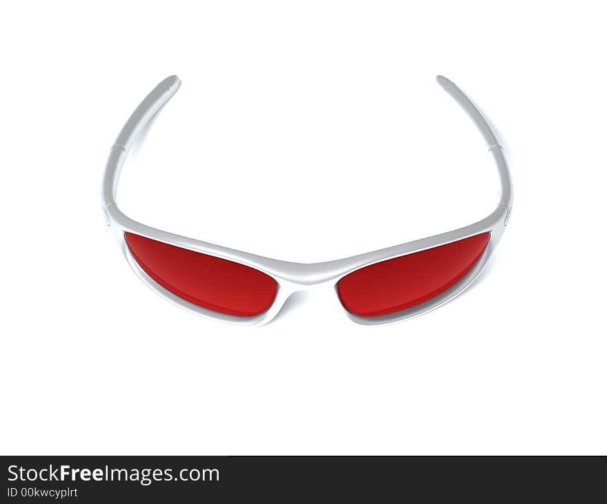 Sport red eye glasses on white background with shadow. Sport red eye glasses on white background with shadow