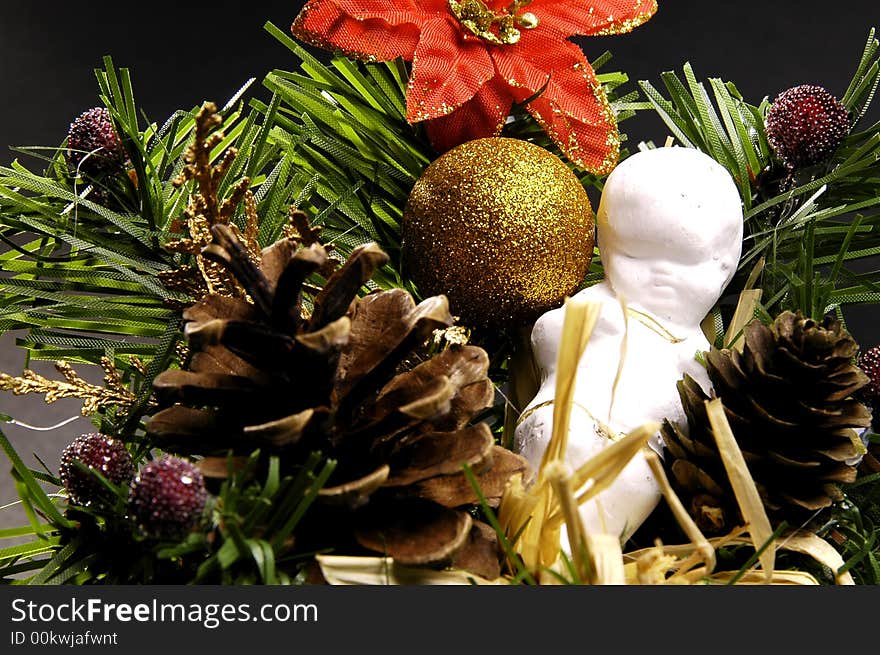 Christmas decoration isolated on black