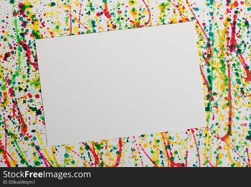 Spatter, the clusters of many dots of paint, forms the frame. Space for text inside. Spatter, the clusters of many dots of paint, forms the frame. Space for text inside.