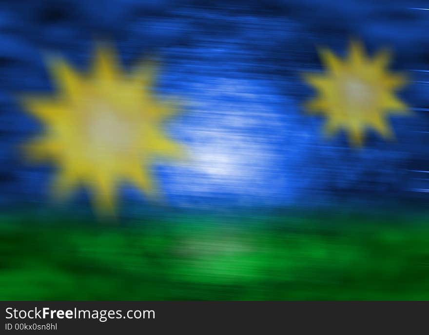 Blurred background in blue and green with blurred stars