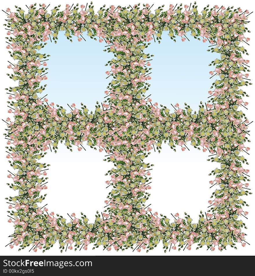 Abstract Flower Border