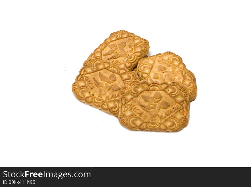 Baked cookies on isolated background