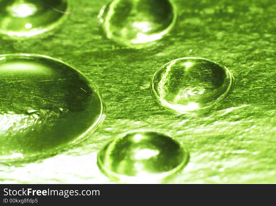 Green water drop for background