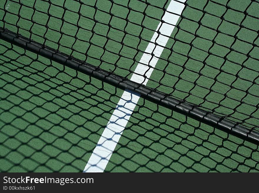 Tennis net and shadows