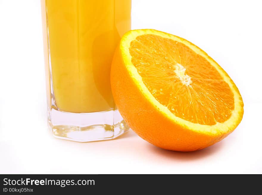 Juice Orange-fruits juice isolated on white