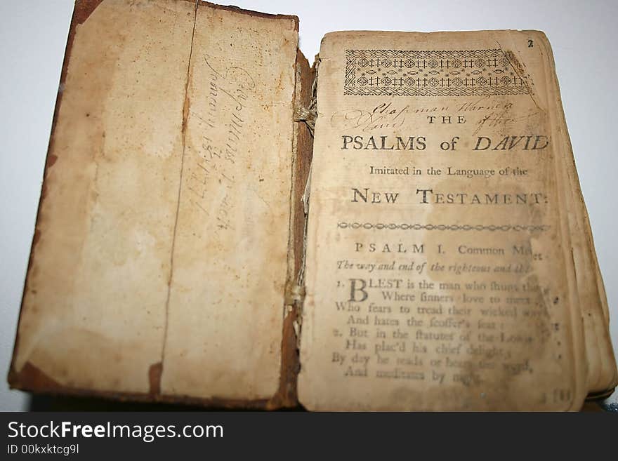 Very old distressed book from the early 1700s. Very old distressed book from the early 1700s