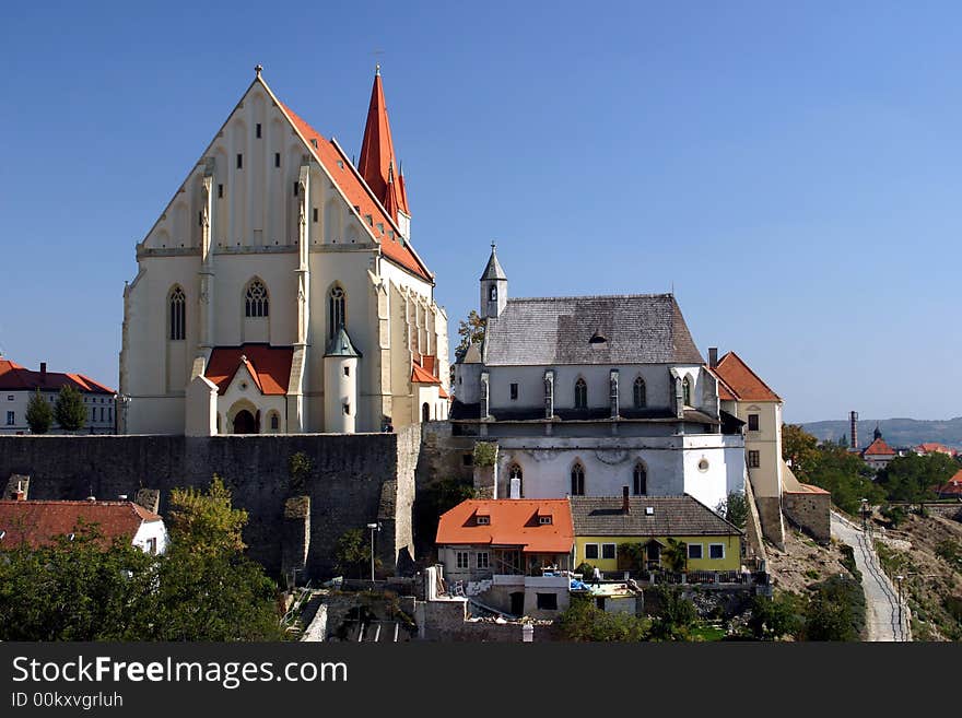 Church st. Nicholas and church st. Vaclav in the Znojmo