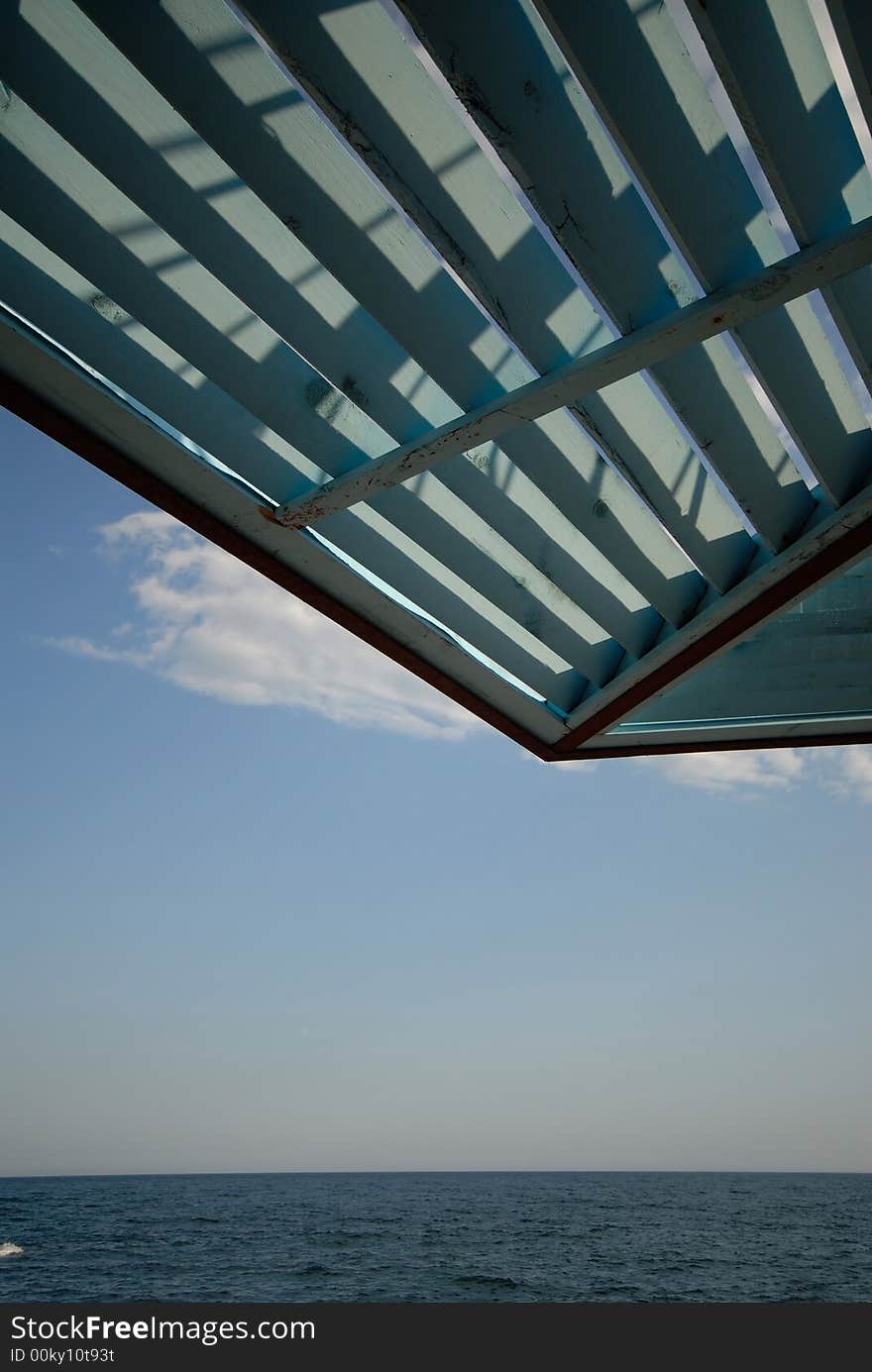 Summer day on sea, sun - protective canopy