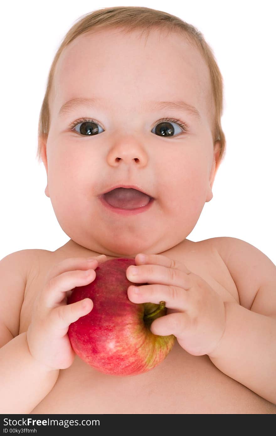 Baby with apple