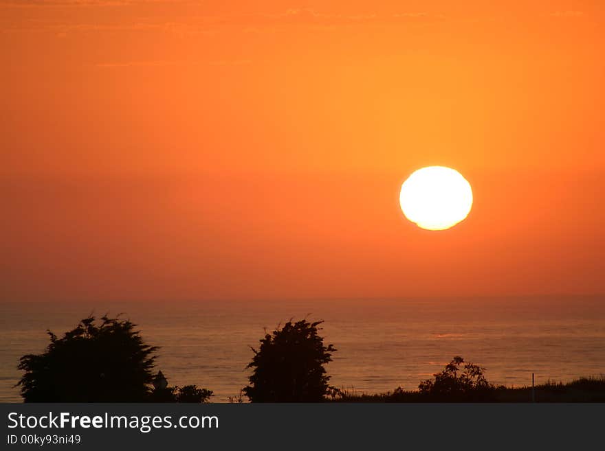 Picturesque, silhouetted sunset from Carlsbad, Ca.