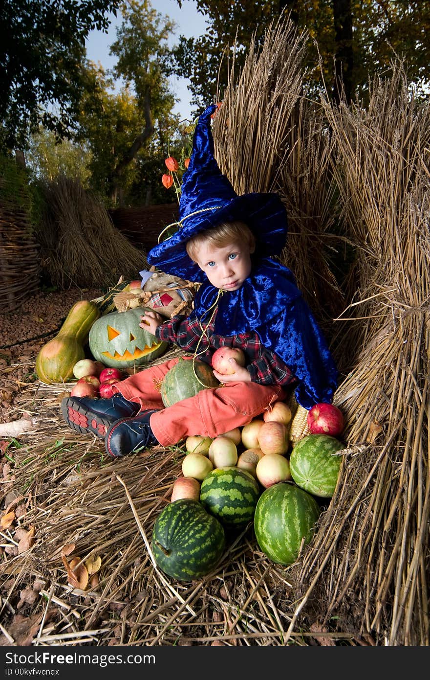 Boy in halloween costume - little wizard