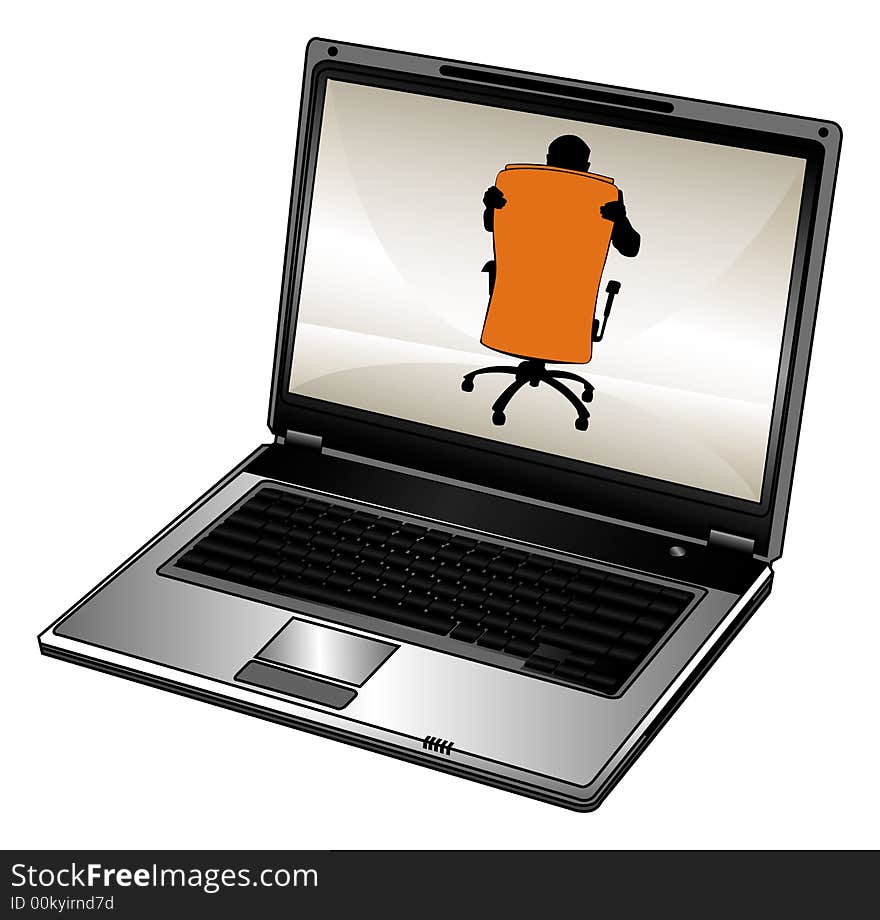 Laptop and businessman