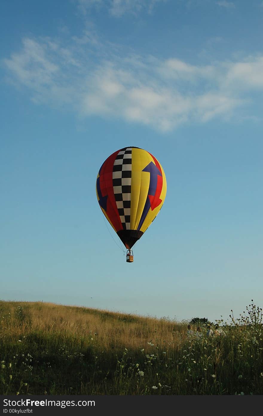 Hot Air Balloon over Field