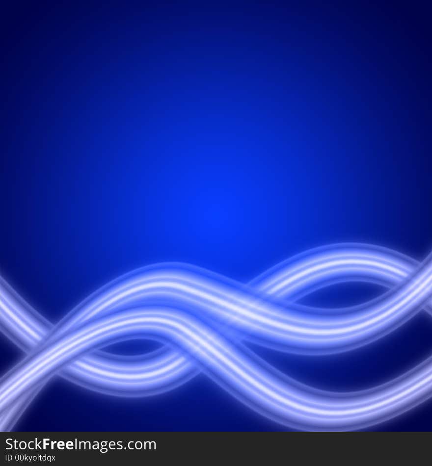 Abstract background- flowing waves over blue