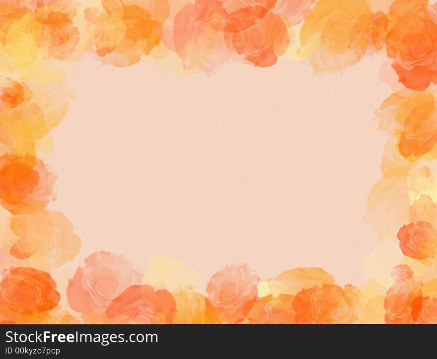 Pastel background with colorful roses as frame. Pastel background with colorful roses as frame