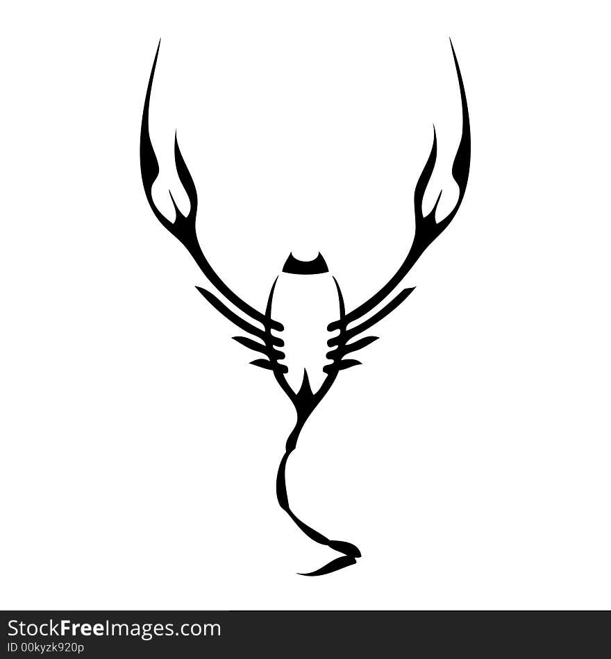 Scorpion black and white vector tatoo. Scorpion black and white vector tatoo