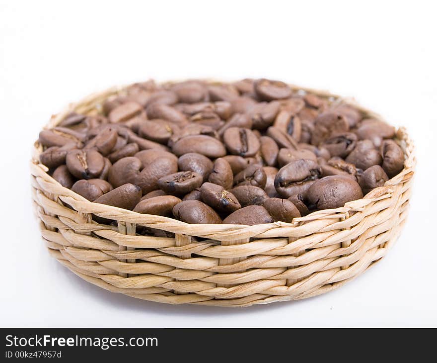 Coffee beans on a white background