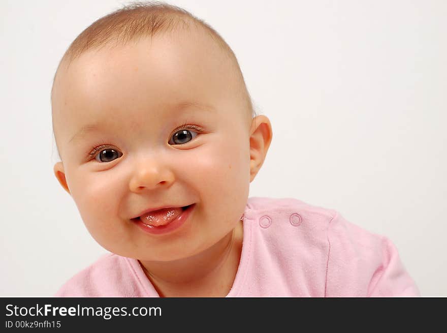 Sweet white girl on white background. Sweet white girl on white background