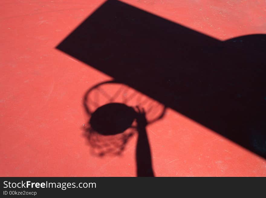 Basketball player dunking