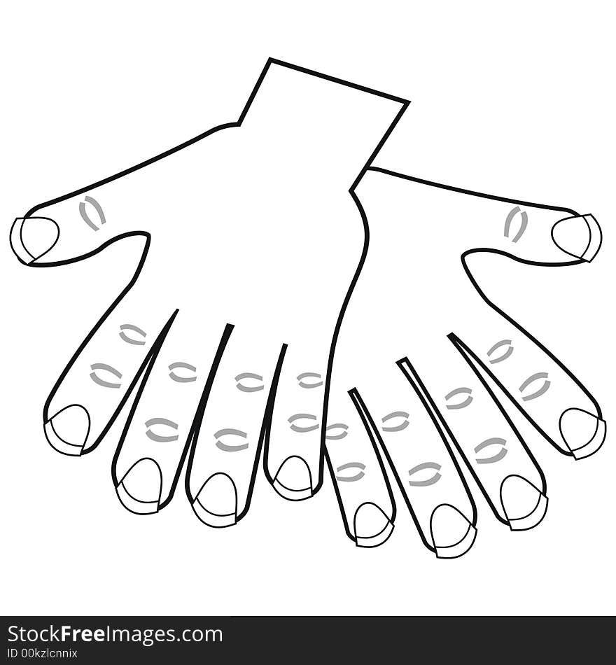 BW art illustration of opened hands