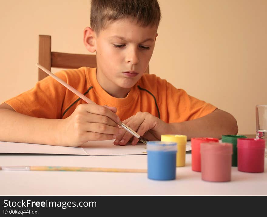 Pretty boy paint on white sheet. Pretty boy paint on white sheet