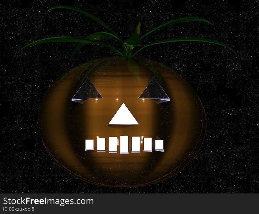 Render of halloween symbol with trees and dwarfs. Render of halloween symbol with trees and dwarfs