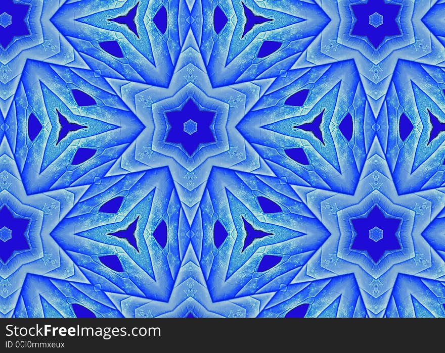 Unique geometric star design with blue texture. Unique geometric star design with blue texture