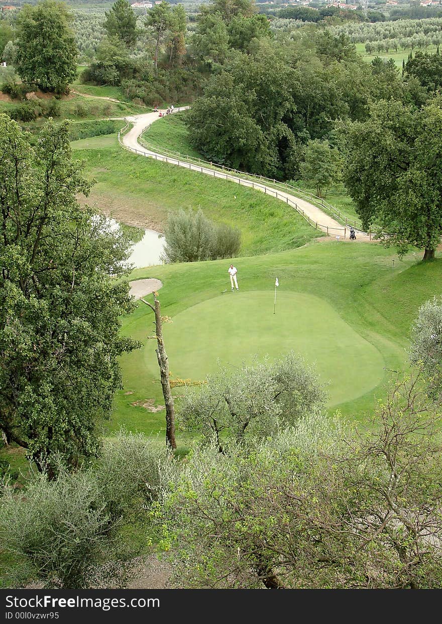 18th hole at the Montecatini Golf Club, Tuscany, Italy. 18th hole at the Montecatini Golf Club, Tuscany, Italy