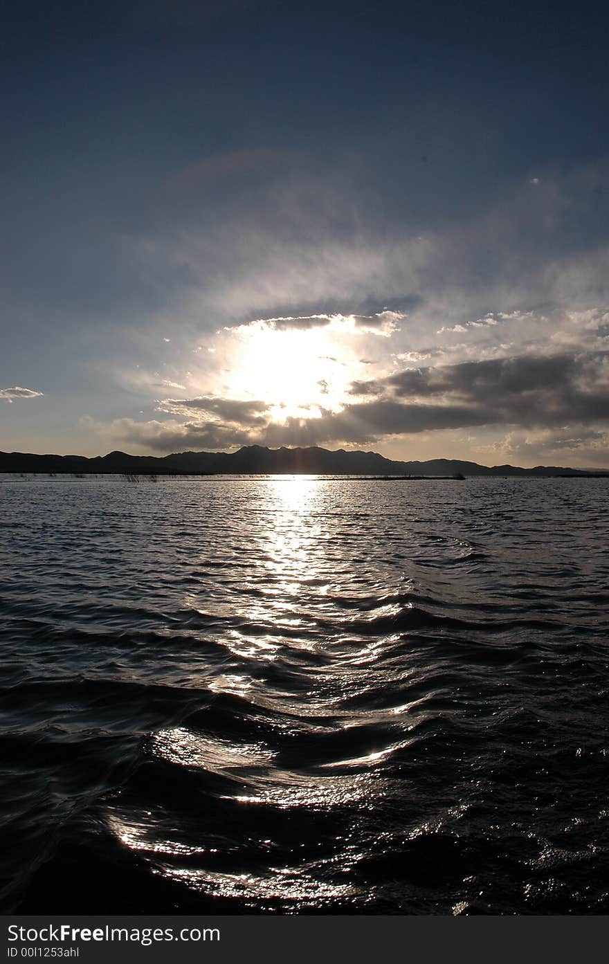 Sundown at lake titikaka