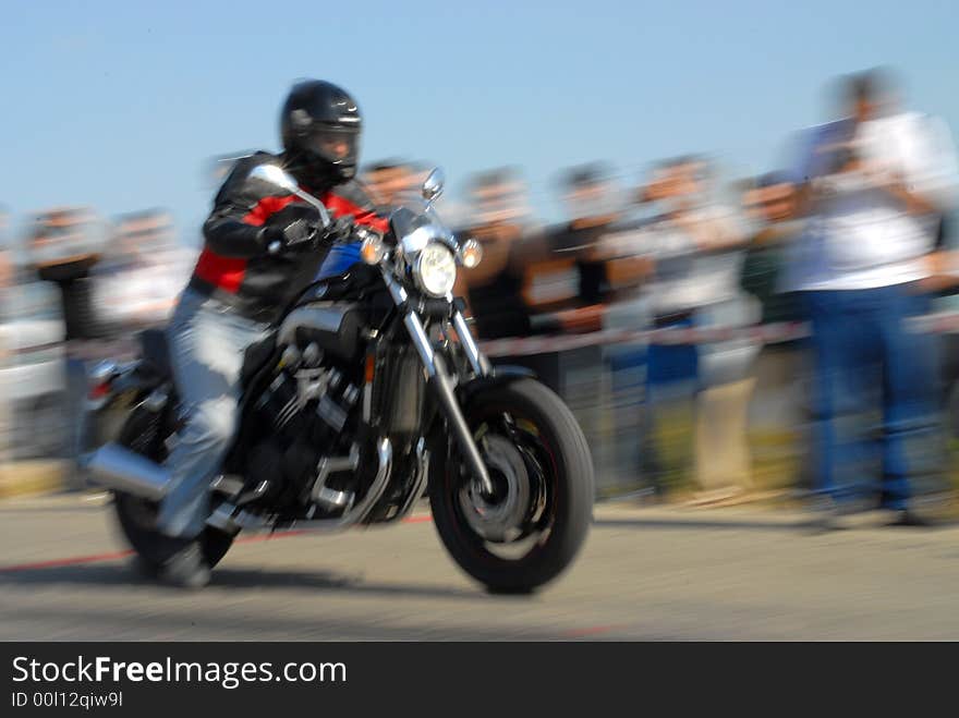 Bike racer on drag drag racing. Bike racer on drag drag racing