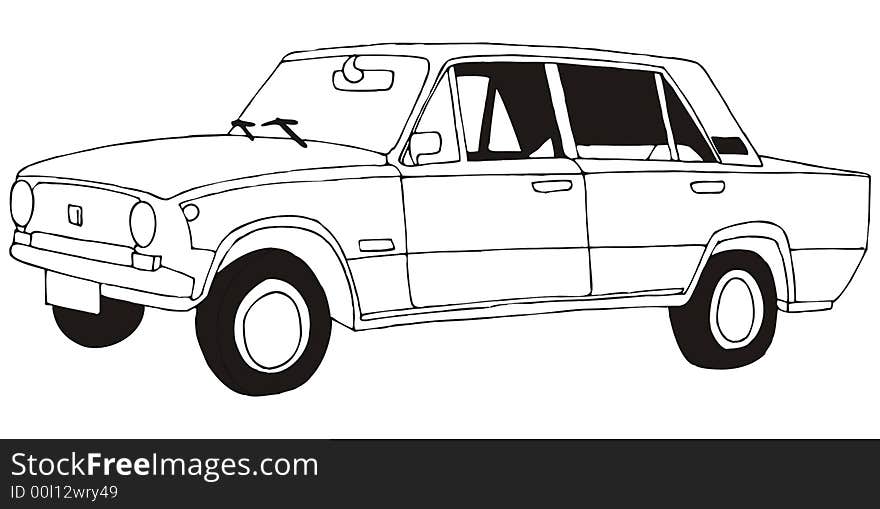 Art illustration: a car model Lada (russian). Art illustration: a car model Lada (russian)