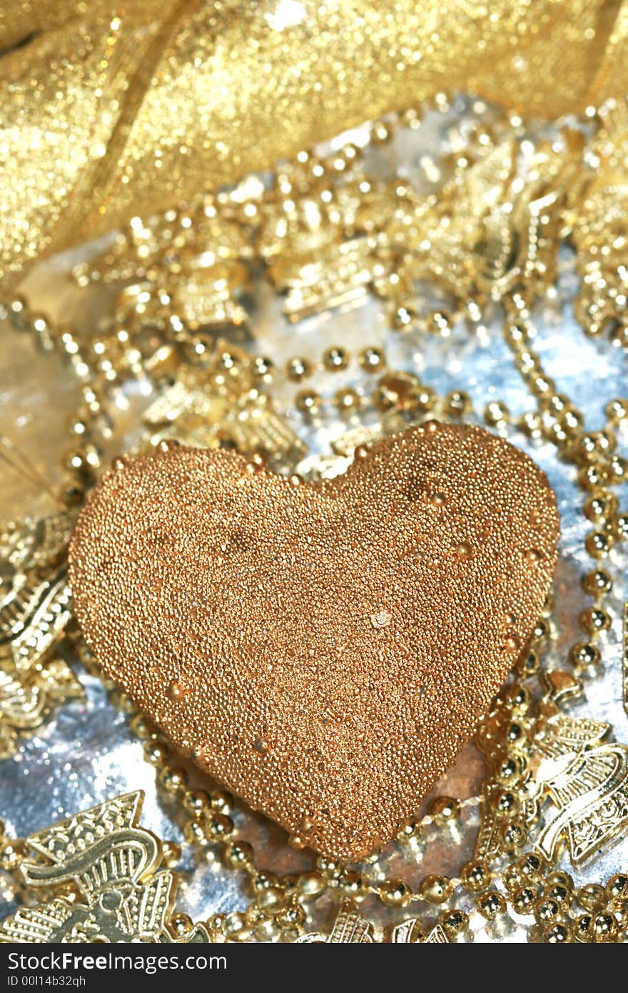 Golden decoration heart