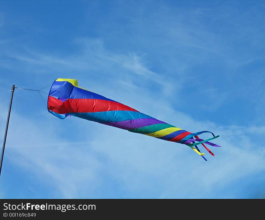 Windsock with bright colors stripes. Windsock with bright colors stripes