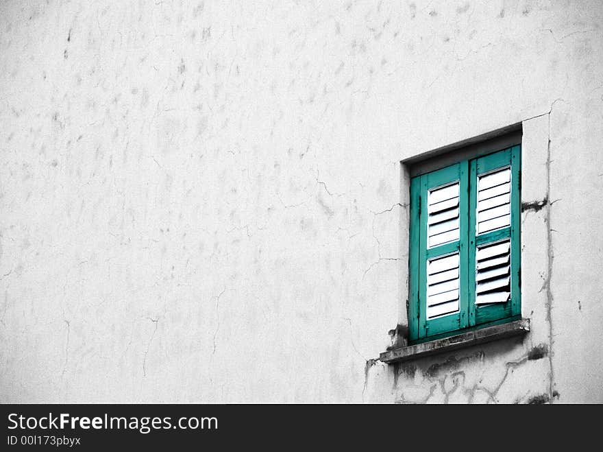 Solo window of an old building. Solo window of an old building