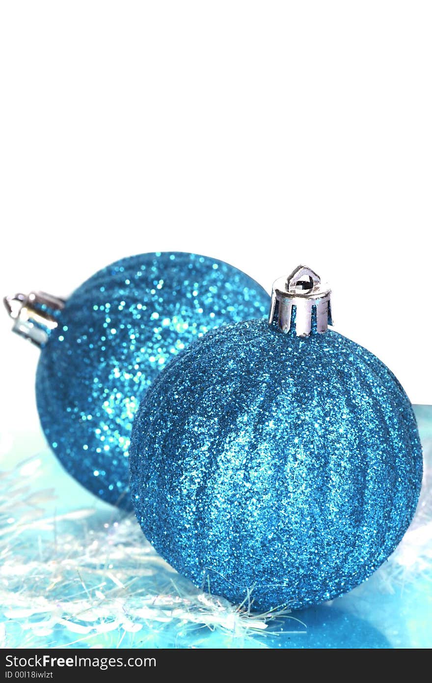 Blue Christmas balls with space