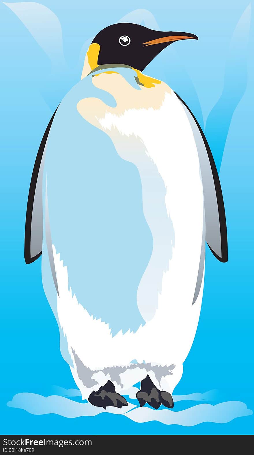 Illustration of Penguin standing on ice